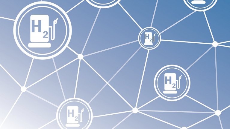 Schematische Darstellung von Wasserstoff-Tanksäulen